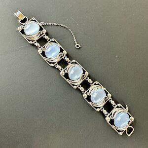 Vintage Alice Caviness Sterling Silver 925 Moonstone Bracelet Germany